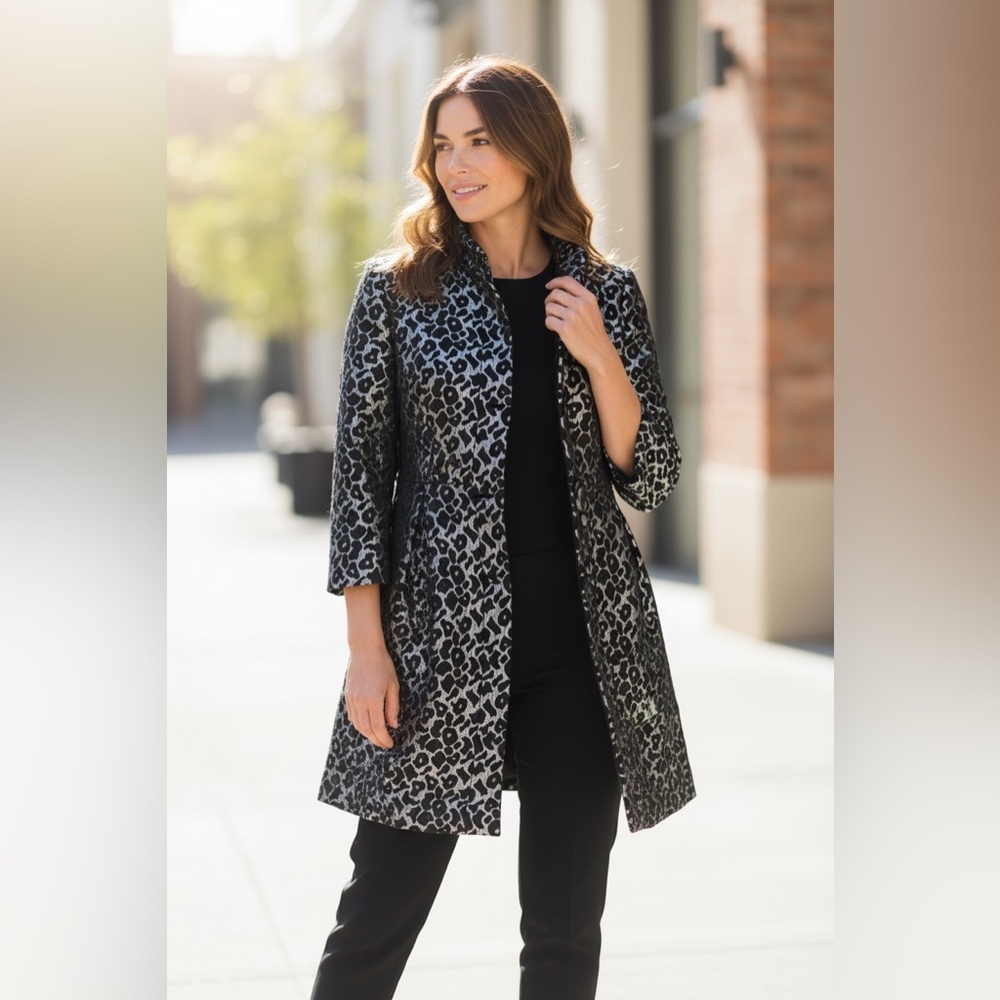 Rachel Roy Textured Velvet & Silk Blend Lightweight Coat Jacket Size 6